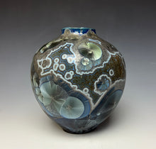 Load image into Gallery viewer, Cobalt Galaxy Crystalline Glazed Vase
