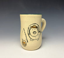 Load image into Gallery viewer, Fisherman Pig Mug - Blue Green
