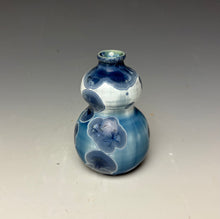 Load image into Gallery viewer, Crystalline Glazed Mini Vase in Atlantic Storm Blue
