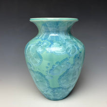 Load image into Gallery viewer, Light Teal Crystalline Glazed Vase
