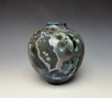Load image into Gallery viewer, Cobalt Galaxy Crystalline Glazed Vase
