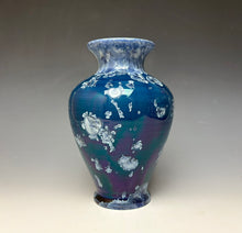 Load image into Gallery viewer, Crystalline Glazed Vase in Atlantic Storm Blue #3
