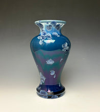 Load image into Gallery viewer, Crystalline Glazed Vase in Atlantic Storm Blue
