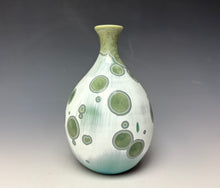 Load image into Gallery viewer, Wintergreen Crystalline Glazed Teardrop Mini Vase
