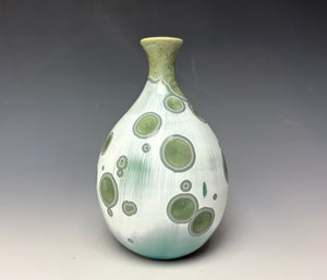 Wintergreen Crystalline Glazed Teardrop Mini Vase