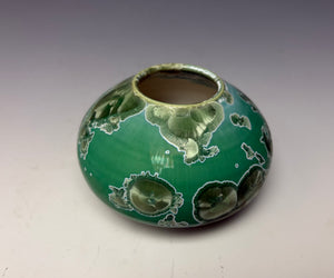 Emerald Green Crystalline Glazed Mini Vase 9