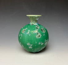 Load image into Gallery viewer, Emerald Green Crystalline Glazed Vase #2

