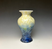 Load image into Gallery viewer, Crystalline Vase in Ivory and Blue
