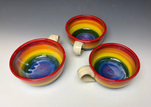 Rainbow Soup Mug - Red Rim