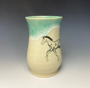 Trotting Foal Mug- Seafoam Green