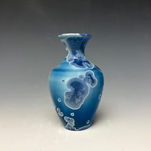 Load image into Gallery viewer, Crystalline Glazed Mini Vase in Atlantic Storm Blue 3
