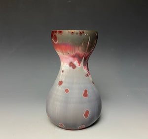 Ruby and White Glazed Bulb Vase