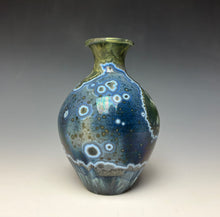 Load image into Gallery viewer, Cobalt Galaxy Crystalline Glazed Mini Vase
