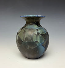 Load image into Gallery viewer, Cobalt Galaxy Crystalline Glazed Vase 2
