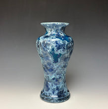 Load image into Gallery viewer, Crystalline Glazed Vase in Atlantic Storm Blue #2
