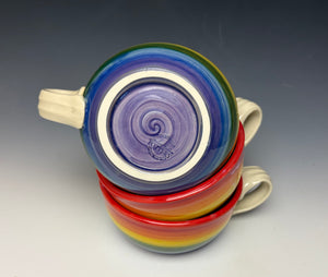 Rainbow Soup Mug - Red Rim