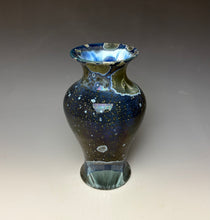 Load image into Gallery viewer, Cobalt Galaxy Crystalline Glazed Vase
