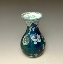 Load image into Gallery viewer, Deep Aqua Crystalline Glazed Mini Vase

