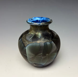 Cobalt Galaxy Crystalline Glazed Vase
