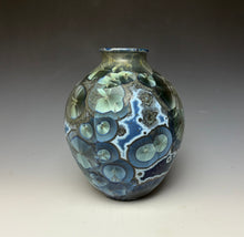 Load image into Gallery viewer, Cobalt Galaxy Crystalline Glazed Vase
