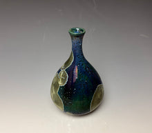 Load image into Gallery viewer, Deep Aquamarine Galaxy Crystalline Glazed Mini Vase 3
