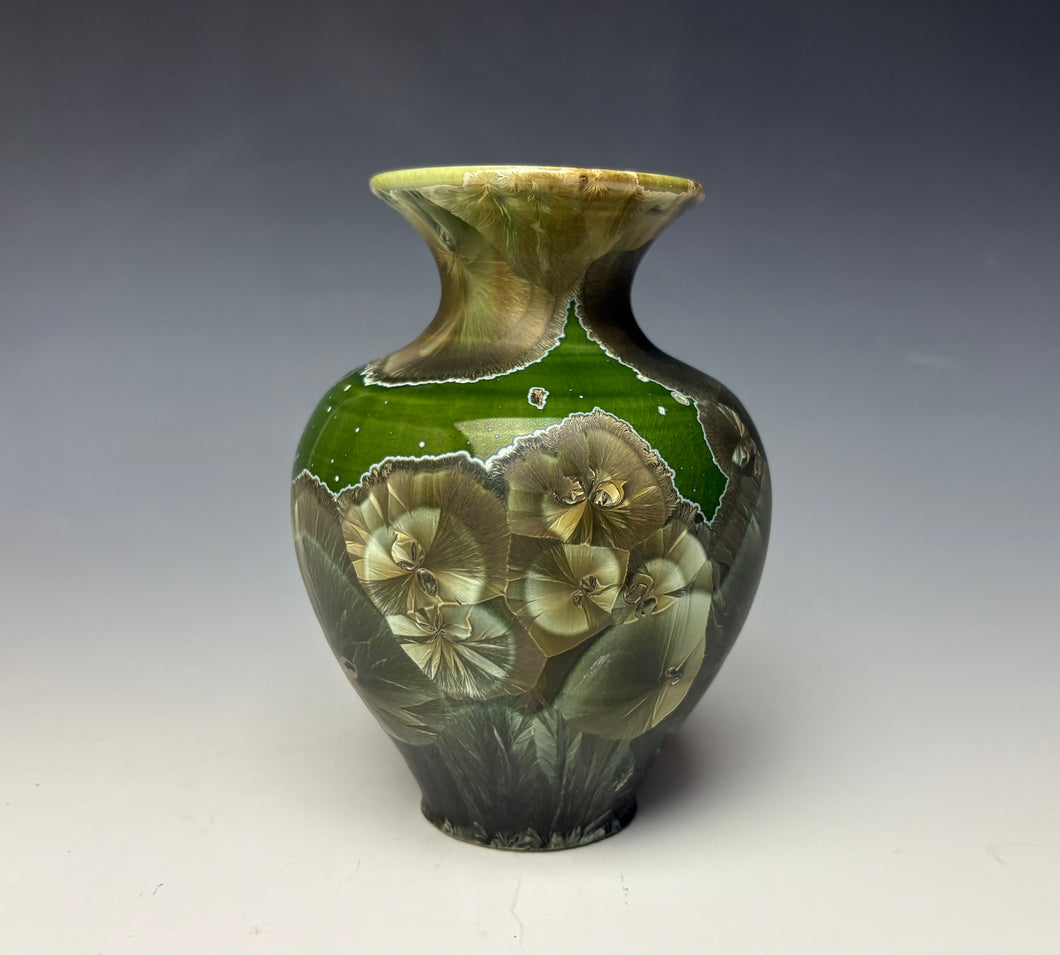 Green Galaxy Crystalline Glazed Mini Vase
