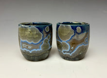 Load image into Gallery viewer, Cobalt Galaxy Crystalline Glazed Sake Cup
