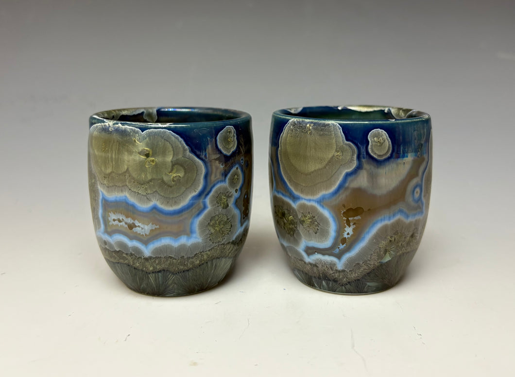 Cobalt Galaxy Crystalline Glazed Sake Cup