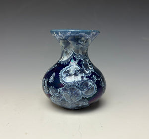 Winter Sky Blue Crystalline Glazed Mini Vase 7