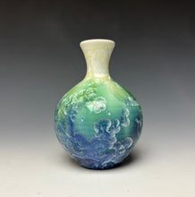 Load image into Gallery viewer, Crystalline Mini Vase in Ivory, Green and Blue 2
