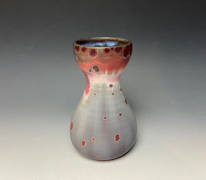 Ruby and White Glazed Bulb Vase