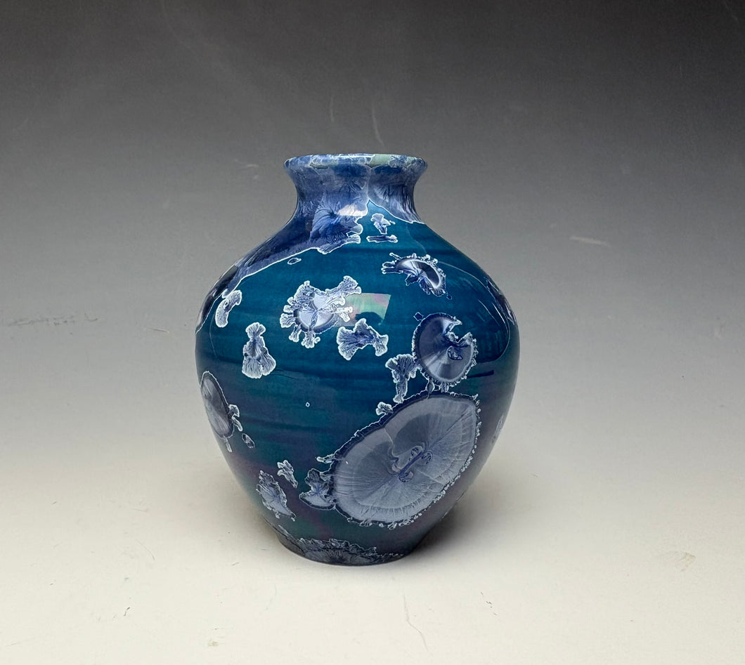 Crystalline Glazed Mini Vase in Atlantic Storm Blue