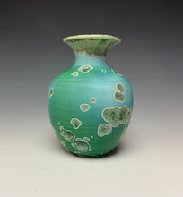 Load image into Gallery viewer, Emerald Green Crystalline Glazed Mini Vase
