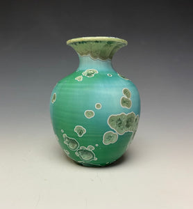 Emerald Green Crystalline Glazed Mini Vase
