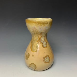 Gold Crystalline Glazed Bulb Vase