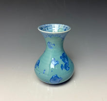 Load image into Gallery viewer, Teal Blue Crystalline Glazed Mini Vase 2
