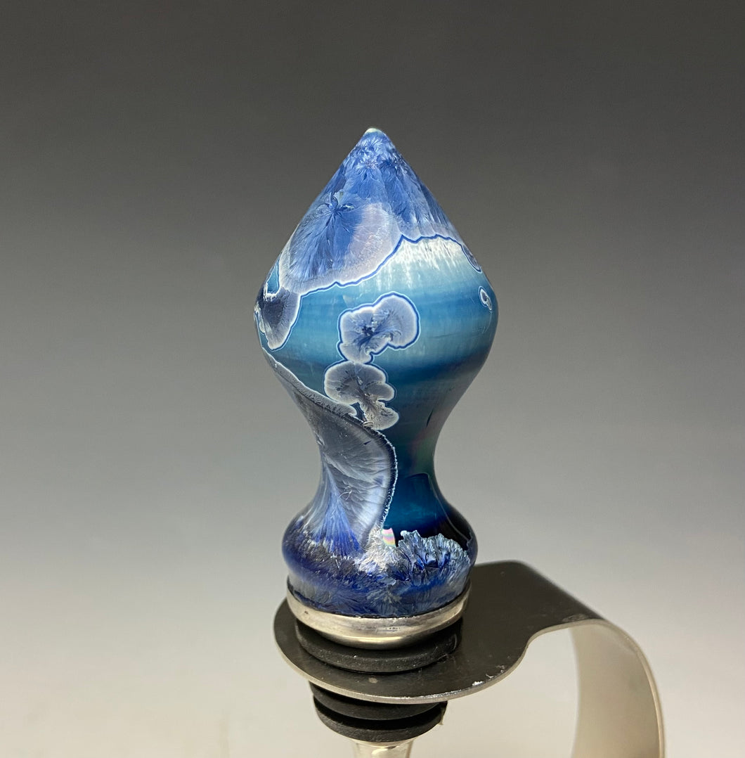 Crystalline Glazed Bottle Stopper- Atlantic Storm Blue