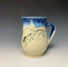 Load image into Gallery viewer, Jumping Horse &amp; Rider Mug- Deep Blue
