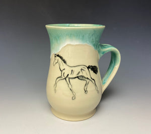 Trotting Foal Mug- Seafoam Green