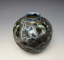 Load image into Gallery viewer, Cobalt Galaxy Crystalline Glazed Vase

