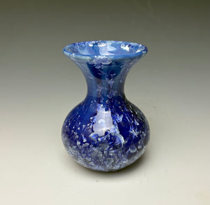 Winter Sky Blue Crystalline Glazed Mini Vase