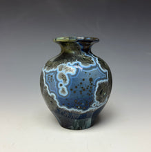 Load image into Gallery viewer, Cobalt Galaxy Crystalline Glazed Mini Vase
