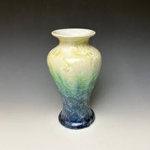 Load image into Gallery viewer, Crystalline Vase in Ivory, Green and Blue
