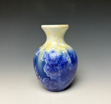 Load image into Gallery viewer, Crystalline Mini Vase in Ivory and Blue

