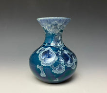 Load image into Gallery viewer, Crystalline Glazed Mini Vase in Atlantic Storm Blue 2
