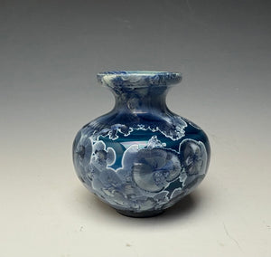Crystalline Glazed Mini Vase in Atlantic Storm Blue 4