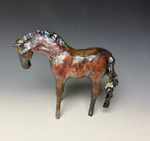 Load image into Gallery viewer, Copper Satin Raku Horse 878

