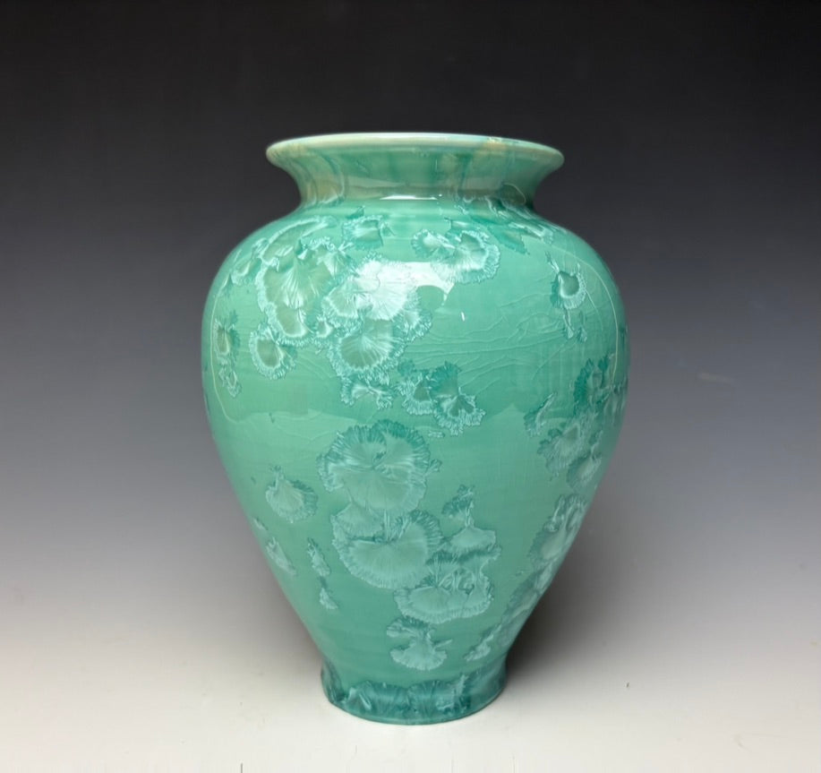 Light Green Crystalline Glazed Vase #3