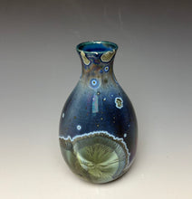 Load image into Gallery viewer, Cobalt Galaxy Crystalline Glazed Mini Vase 4

