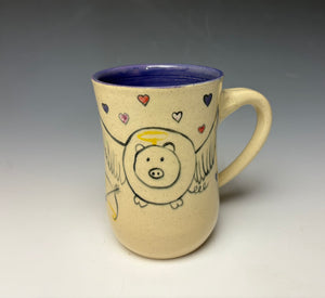 Cupid Pig Mug- Purple